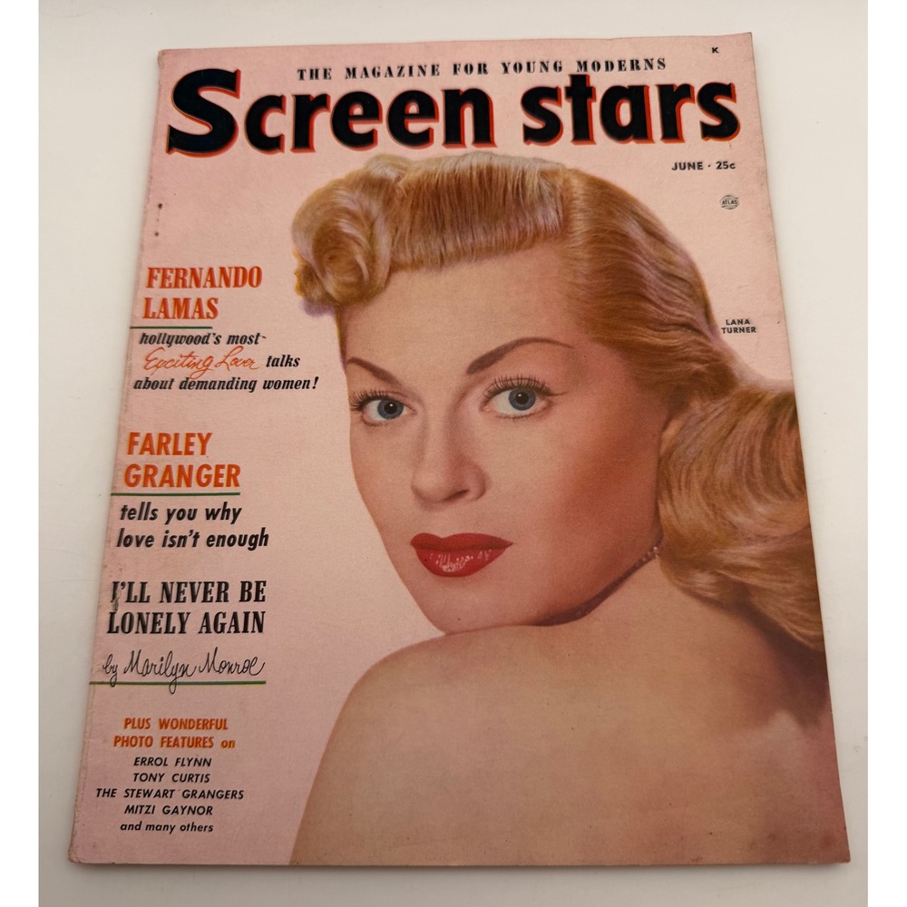 Vintage Screen Stars Magazine June 1952 Lana Turner Marilyn Monroe CB134